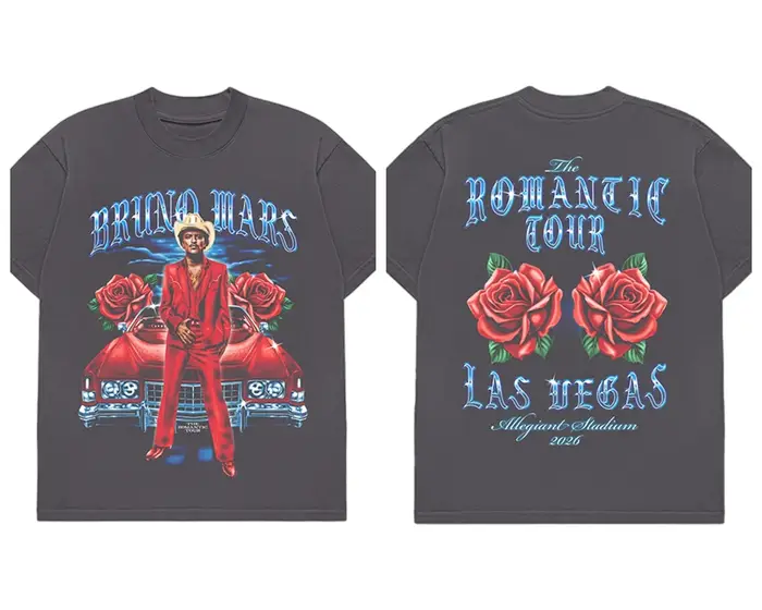 Bruno Mars The Romantic 2026 Tour T-shirt pour hommes et femmes