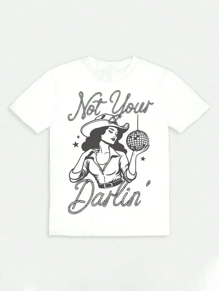 T-Shirt à Manches Courtes et Col Ras du Cou pour Femme, Vêtement Surdimensionné, Vintage, avec Image