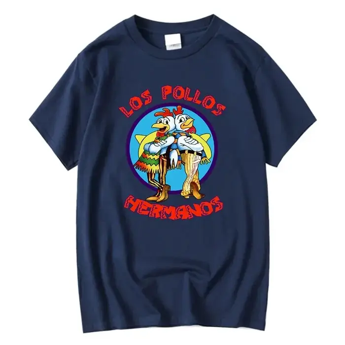 Été à manches courtes hommes de haute qualité T-shirt 100% coton Breaking Bad LOS POLLOS imprimer dé
