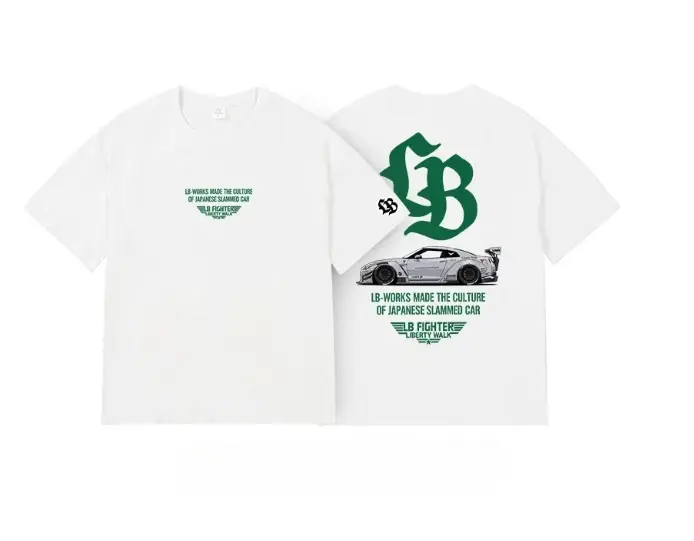 LBWK Tokyo JDM Modified Car Culture T-shirt à manches courtes rétro américain pour hommes et femmes