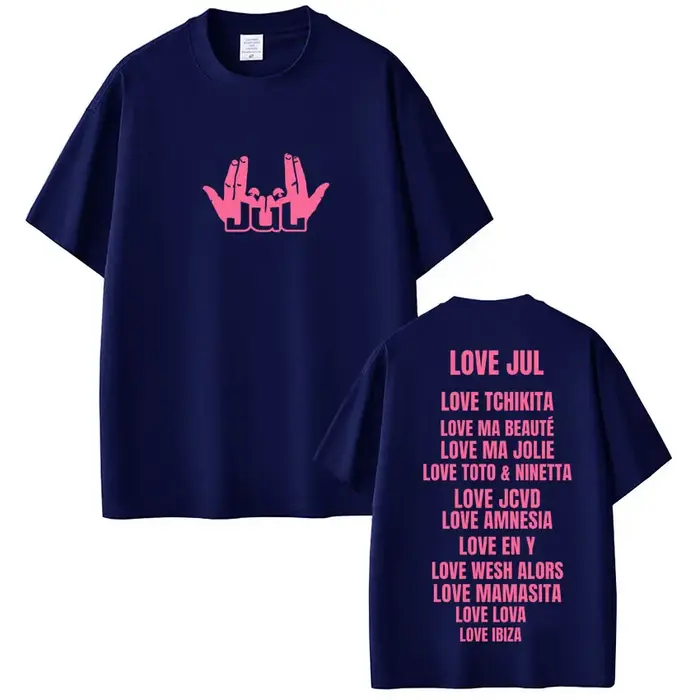 Rappeur Jul Love Jul T-shirt graphique classique hommes femmes mode Hip Hop manches courtes coton surdimensionné