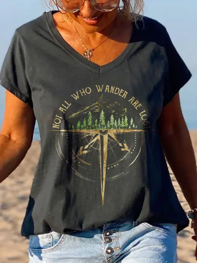 Nouveaux t-shirts à manches courtes pour femmes, t-shirts décontractés à col en V, imprimés de lettr