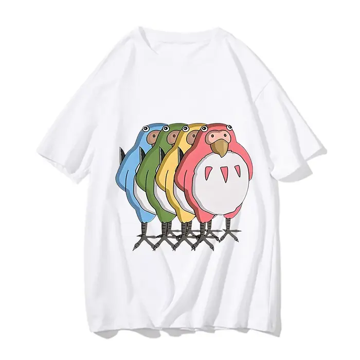 T-Shirt à Manches Courtes pour Homme et Femme, 2024 Coton, avec Dessin Animé, The Boy and the Heron,