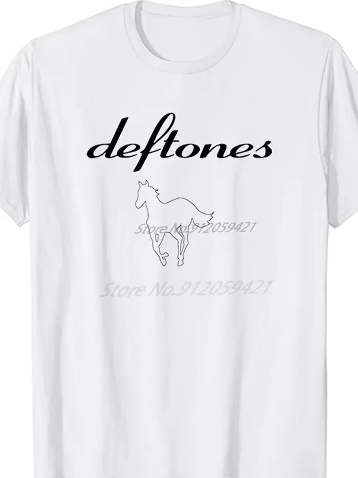 Mode graphique T-Shirts Deftones blanc petit cheval Rock coton nouvelles chemises et T-Shirts à manc