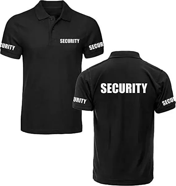 Polo de sécurité pour homme, uniforme de travail de haute qualité, manches courtes, noir, imprimé gr