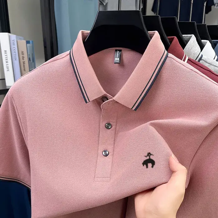 Polo brodé de marque haut de gamme pour homme