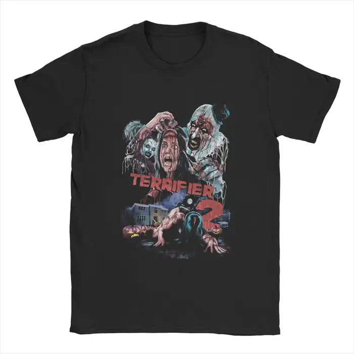 Années 80 vintage Terrifier 2 100% coton loisirs T-Shirt films d'horreur film slasher