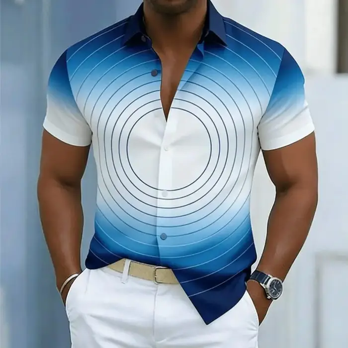 Chemise décontractée sportive imprimée en 3D