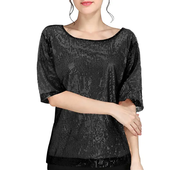 T-shirt pour femmes avec paillettes brillantes