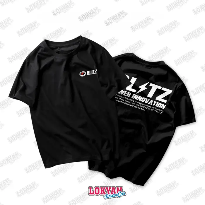 T-shirt JDM à manches courtes BLITZ, imprimé de la marque classique de voitures modifiées, motif mot