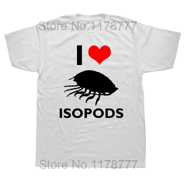 T-shirt à manches courtes I Love Isopod, 100% coton, col rond, unisexe, haute qualité, cadeau pour l