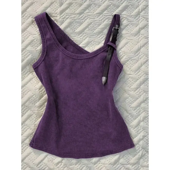 Débardeur asymétrique violet pour femme