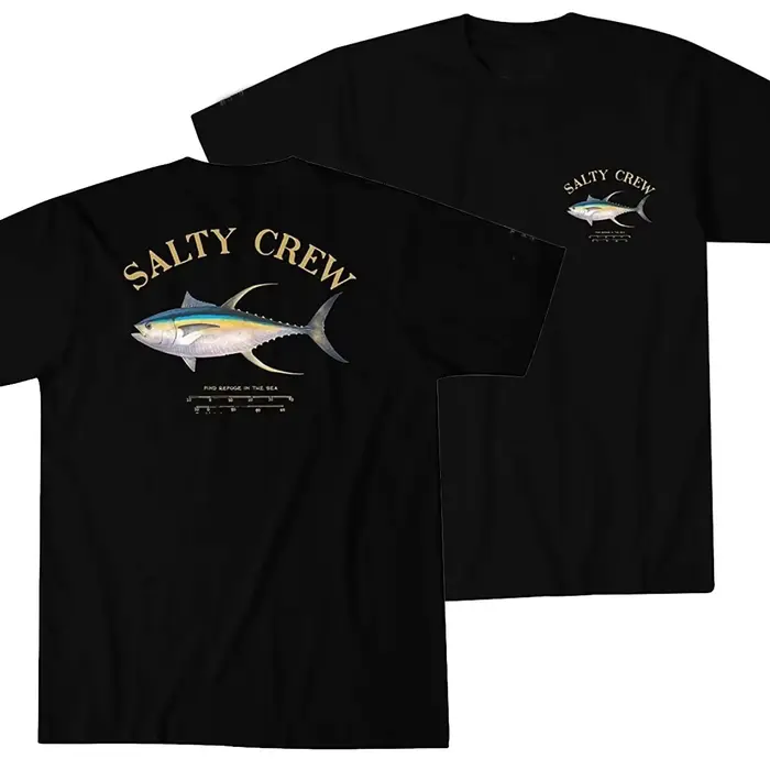 T-shirt cadeau de pêcheur de pêcheur au thon Yellowfin. T-shirts décontractés en coton à manches cou