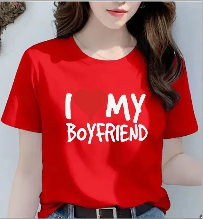 T-shirt humoristique Kawaii I Love My Mari Boyfriend WOMENS, T-Coalition Tee Birthday, Girlfriend Wi