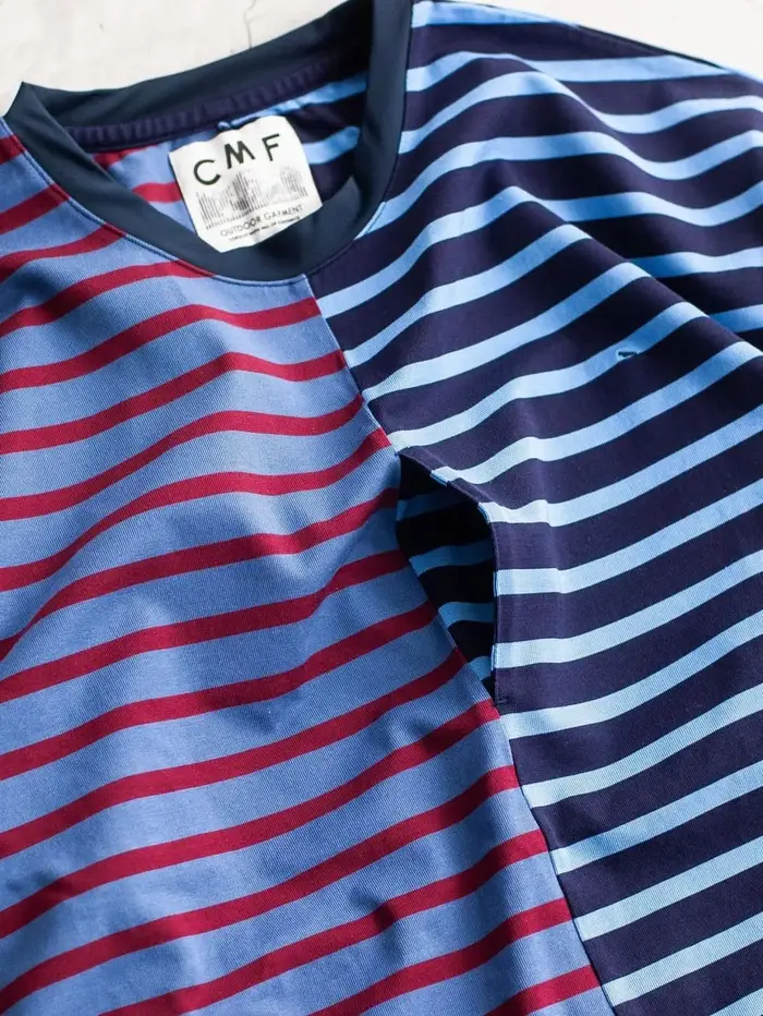 CMF 24SS OUTDOOR T-shirt ample à manches longues rayé patchwork fonctionnel