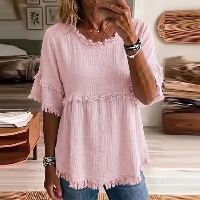 T-shirt élégant pour femme à franges