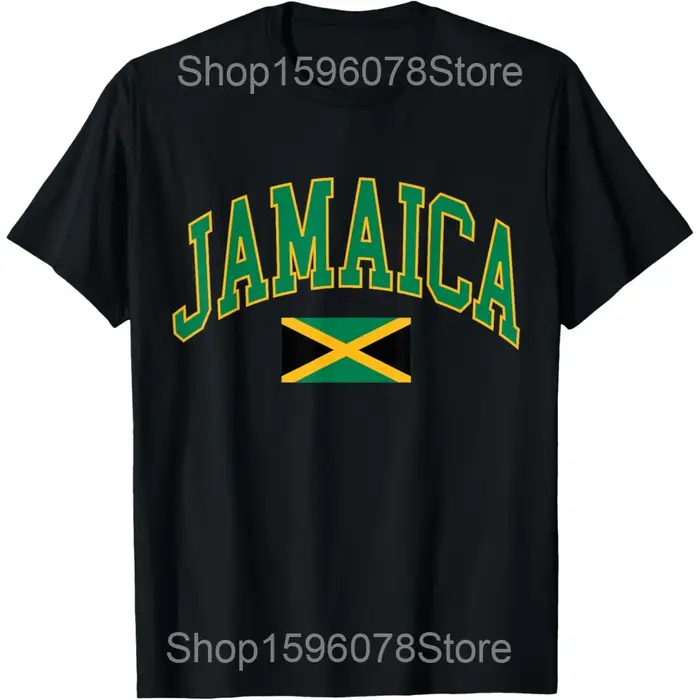 Drôle drapeau de la jamaïque graphique t-shirts hommes femmes pur coton Humor Streetwear t-shirt à m