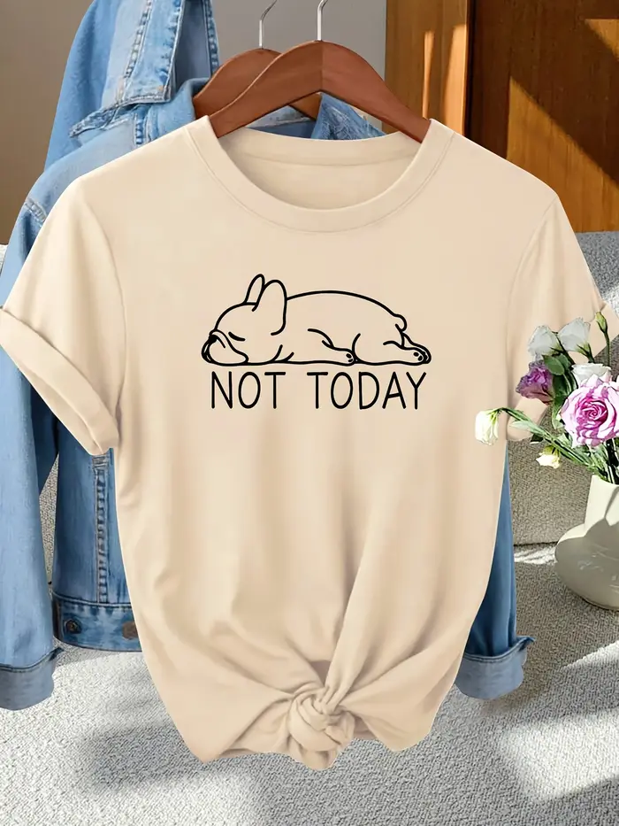 Not Today French Bulldog Tee-shirt pour femme - Motif Lazy Dog