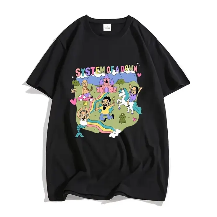 Système d'un groupe vers le bas T-shirt coton doux été