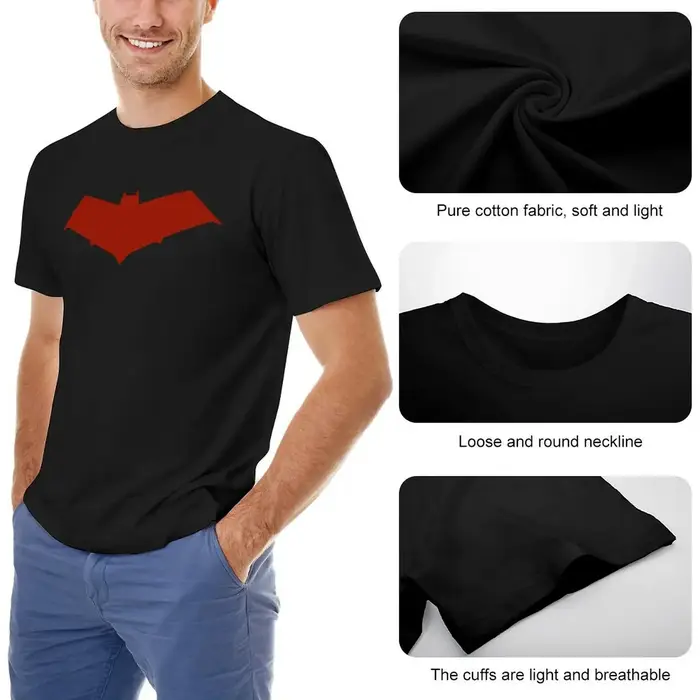 T-Shirt à capuche rouge, t-shirt graphique surdimensionné, drôle, pour hommes
