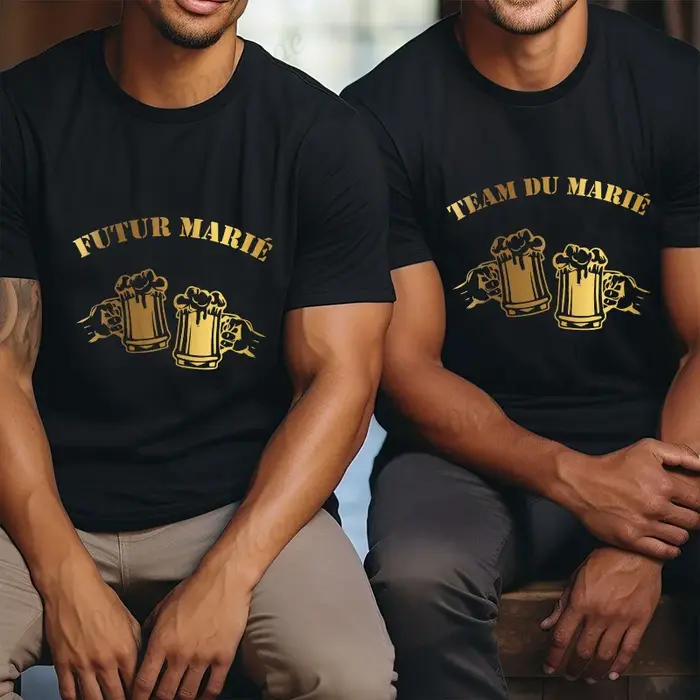 T-shirt pour homme, équipe du marié français Evg