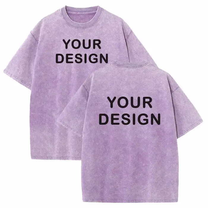 T-shirt personnalisé LOGO brodé imprimé rue Hip Hop 100% coton surdimensionné lavé