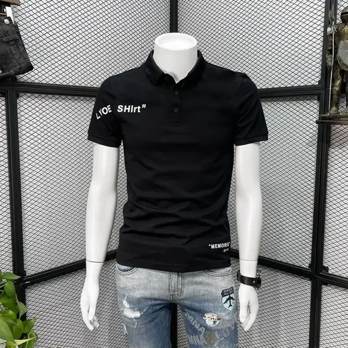 T-shirt en coton avec col pour hommes