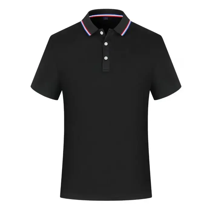 Polo uni pour hommes, col rayé, manches courtes, séchage rapide, respirant, décontracté, pour un usage quotidien, vêtements de travail