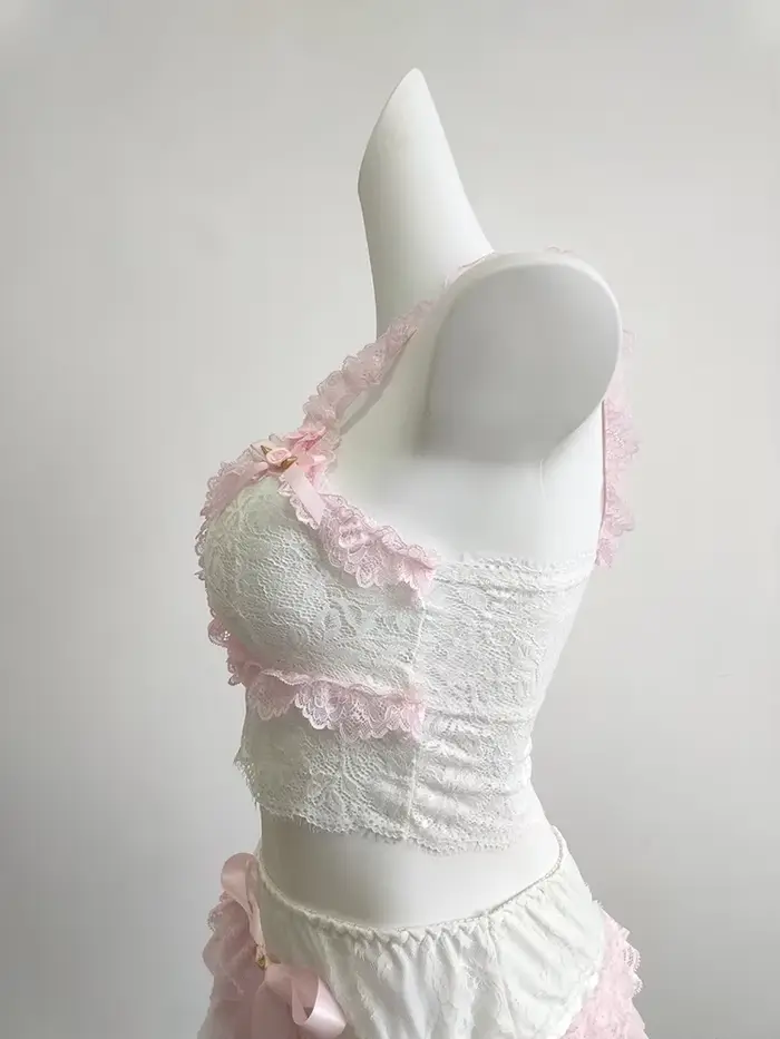 Haut court en dentelle pour femmes