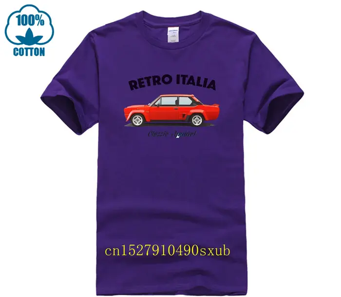 T-shirt FIAT 131 ABARTH STRADALE. RÉTRO ITALIE. VOITURE CLASSIQUE. CHAMPION RALLY