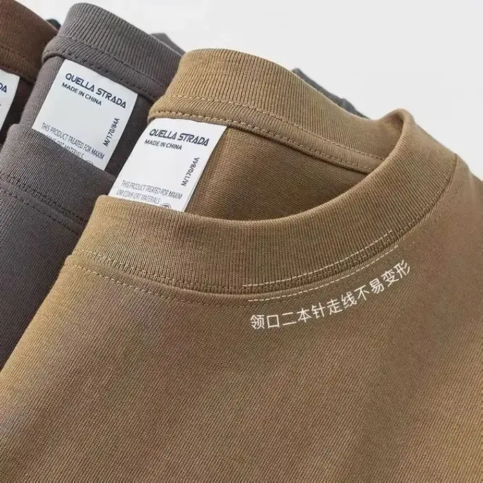 T-shirt pour hommes 600g T-shirt à manches courtes en coton robuste pour hommes mode coton épaissi à manches courtes T-shirt à manches mi-longues
