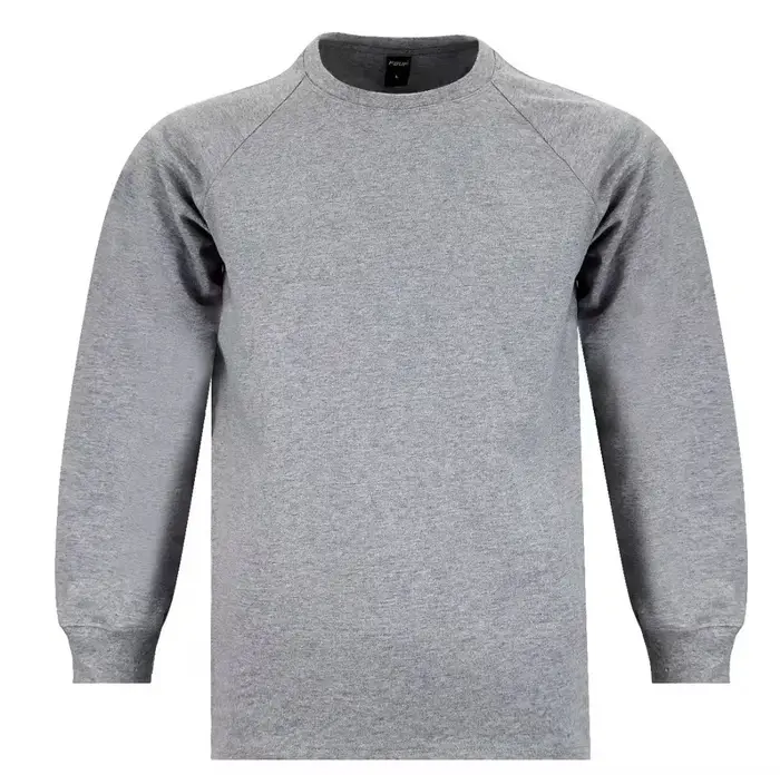 T-shirt à manches longues en coton rétro américain avec col ras du cou et sous-pull intégré pour homme