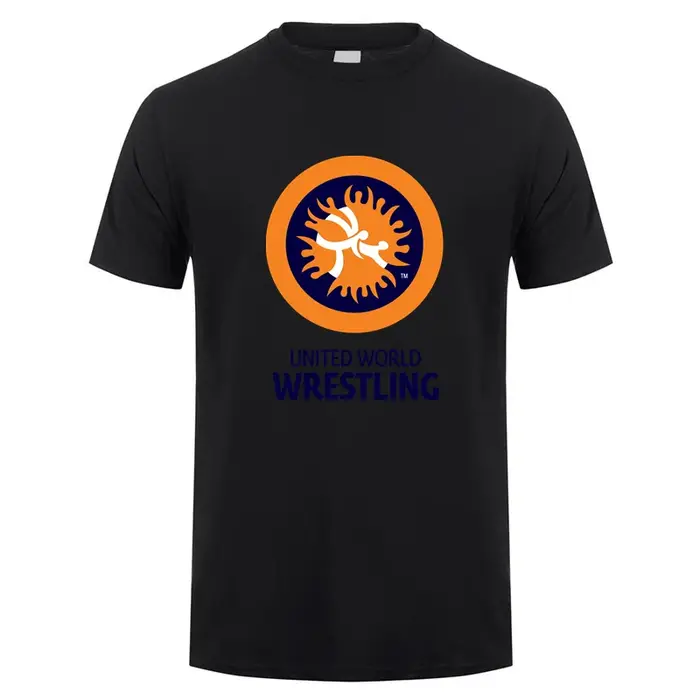 United World Wrestling T-shirt été hommes à manches courtes coton Cool UWW