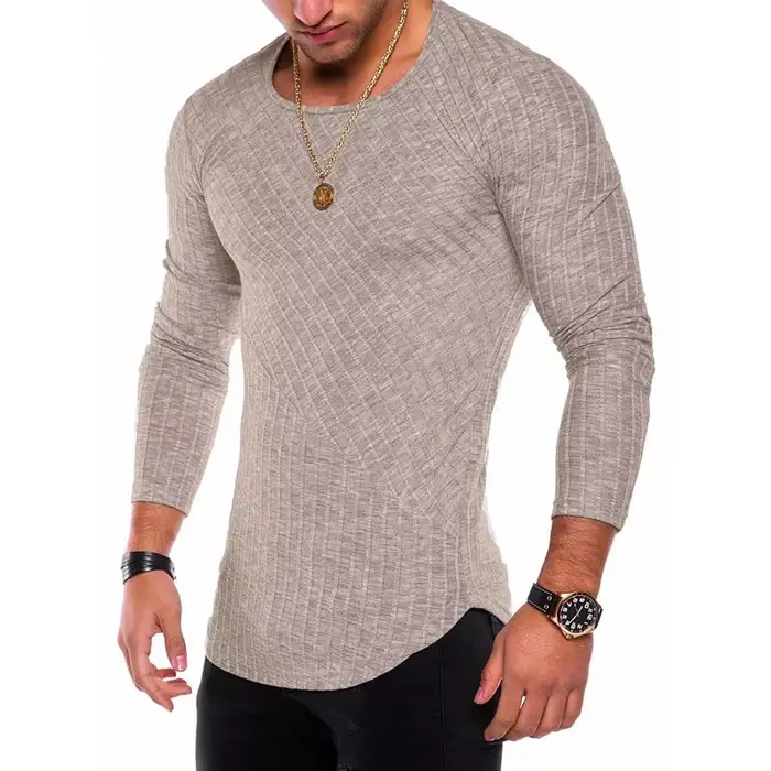 T-shirt Rayé à Manches sulfet Col Rond pour Homme Streetwear