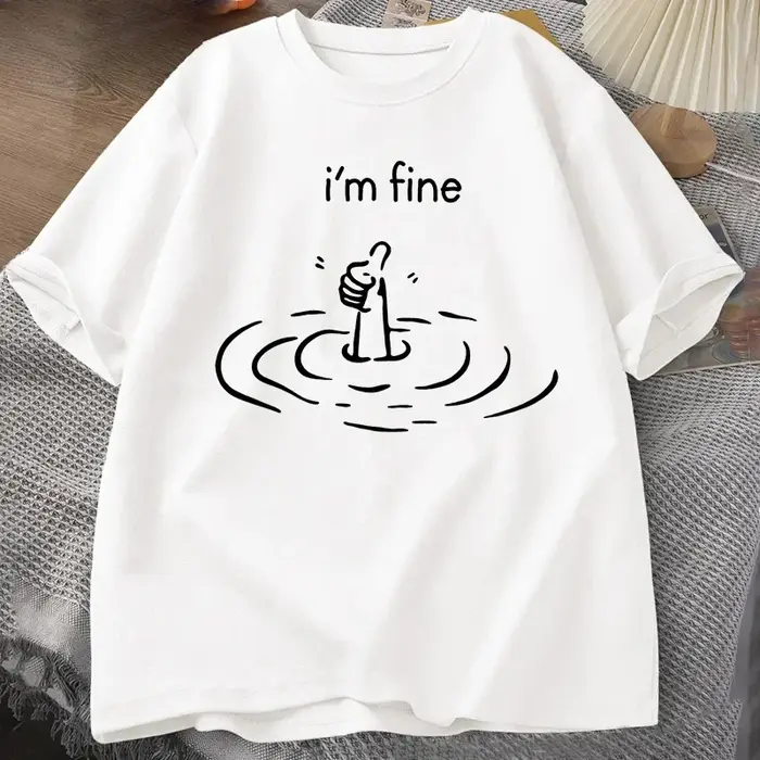 T-shirt imprimé Im Fine Back pour femmes