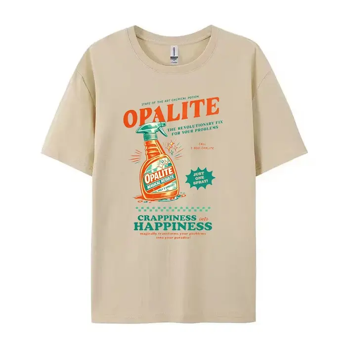 T-shirts graphiques Opalite Spray Bottle pour femmes, style rétro, t-shirts amusants, esthétique vin