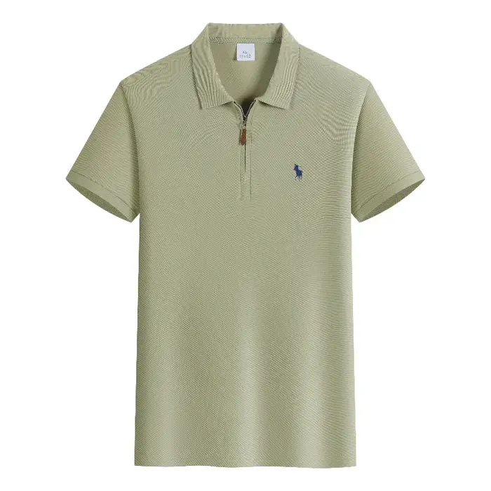 Polo brodé de luxe à manches courtes pour homme