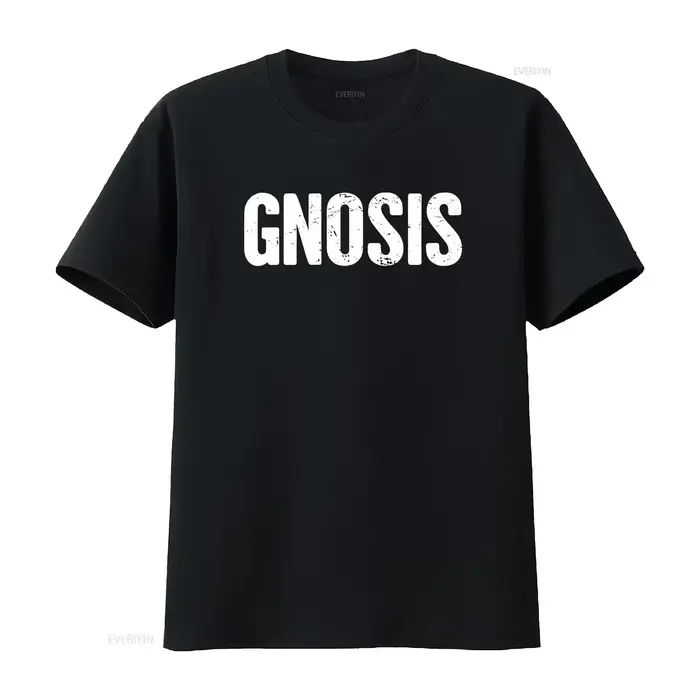 T-shirt Gnostique Effet Vieilli – Gnosticisme Gnosis – Haut Unisexe Respirant Lavé Style Vintage pour Usage Quotidien Polyvalent et Décontracté