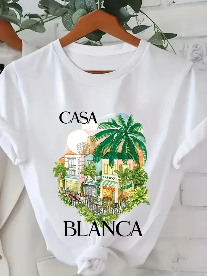 T-shirt décontracté à manches courtes pour femme