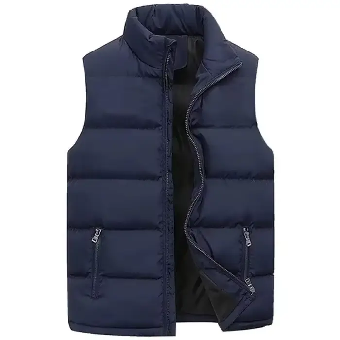 Gilet chaud sans manches pour homme, imperméable, avec fermeture éclair, col montant, décontracté, p