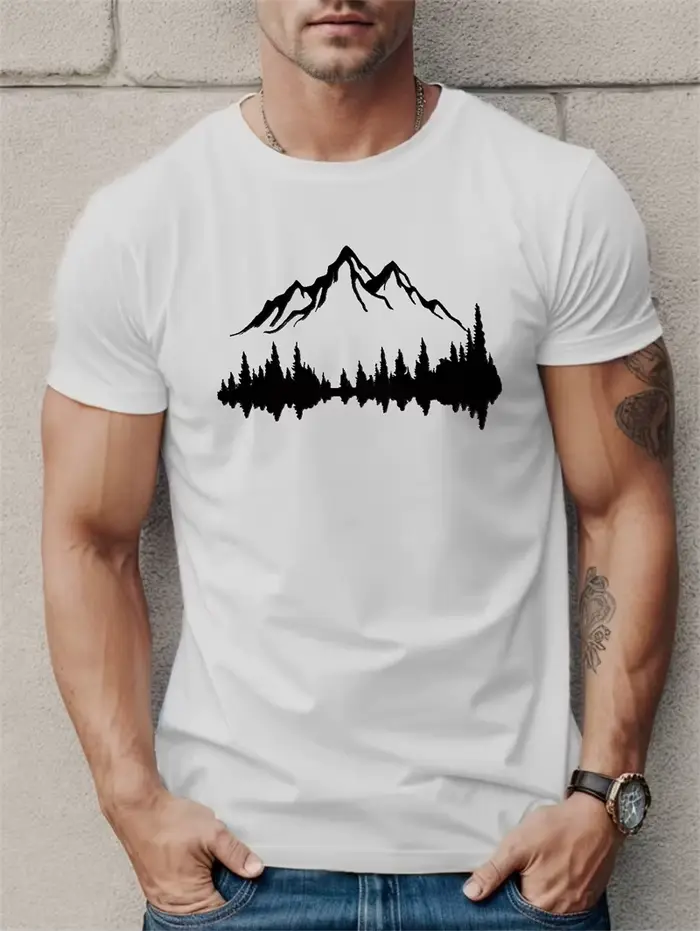 Mode montagne graphique T-shirts pour hommes été