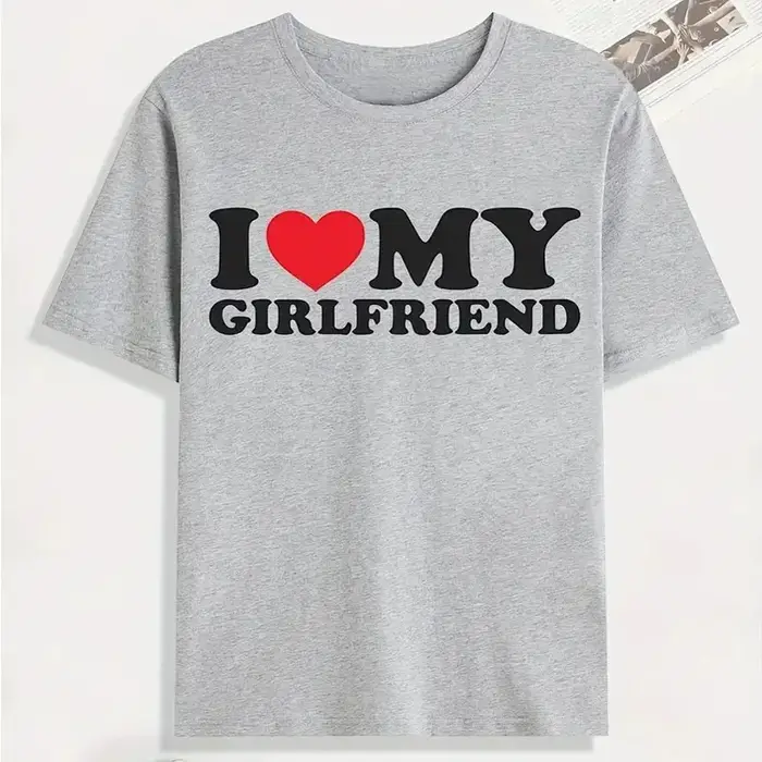 J'aime ma petite amie imprimer t-shirt t-shirts pour hommes décontracté ample Jogging à manches courtes