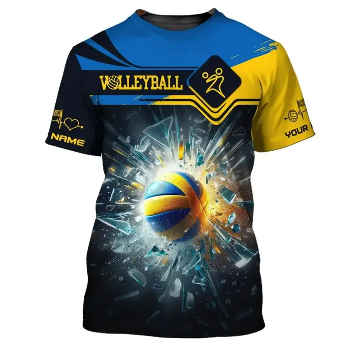 T-shirt de volley-ball avec nom personnalisé pour hommes et femmes