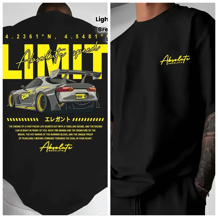 Nouveau T-shirt Homme Motif Voiture de Course Été 2026 - T-shirt Imprimé Col Rond Unisexe Tendance e
