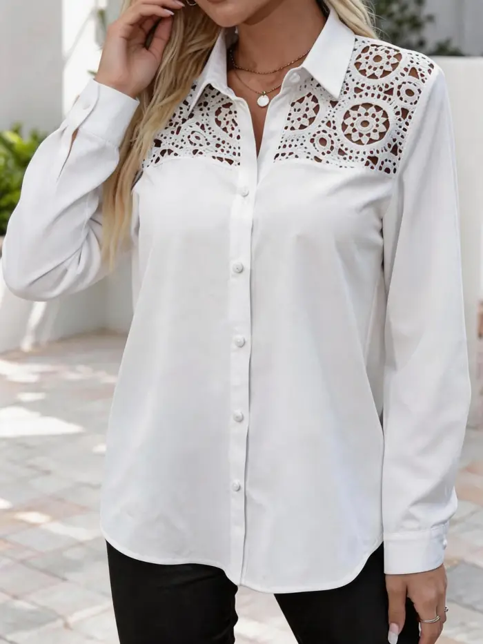Chemisier blanc polyvalent pour femme à col