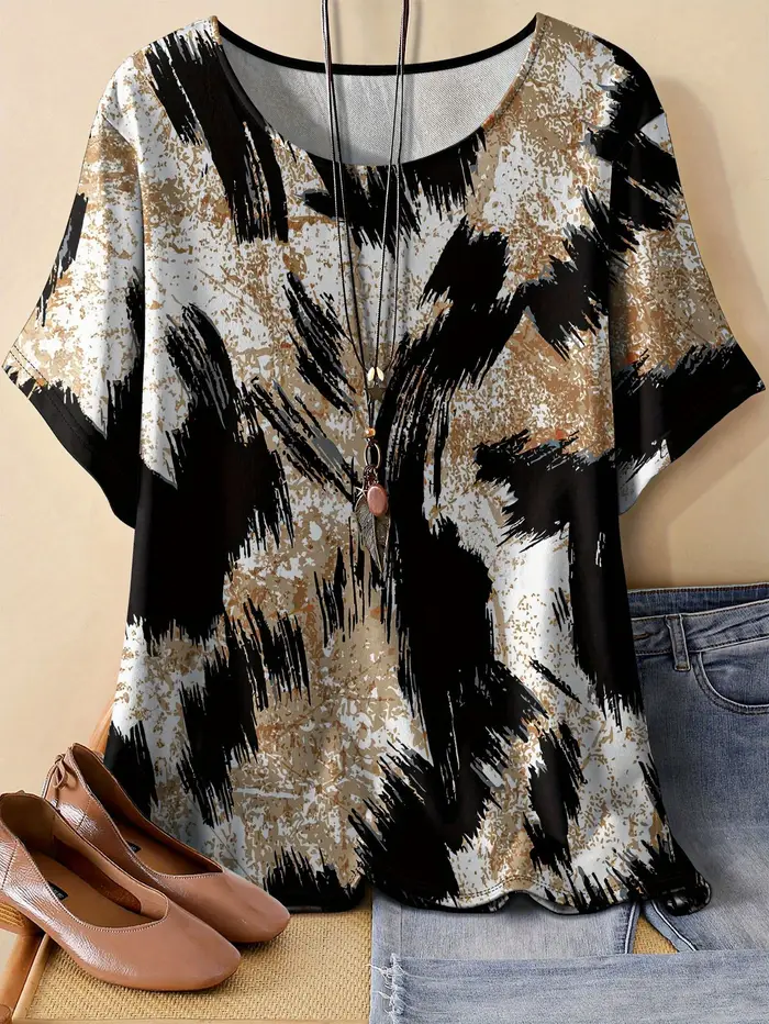 T-shirt à imprimé léopard pour femme