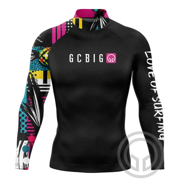 Rashguard à manches longues pour hommes, protection solaire Upf 50, chemise de surf, séchage rapide, respirant, natation, t-shirt serré, vêtements de sport de gym