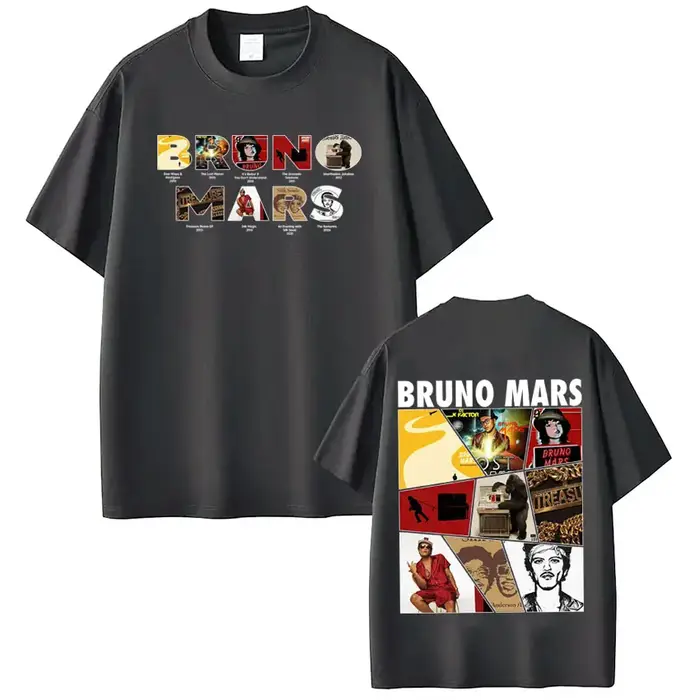 Bruno Mars The Romantic Album Tour 2026 T-shirt homme femme Hip-hop Harajuku T-shirts à manches courtes décontractés amples et surdimensionnés
