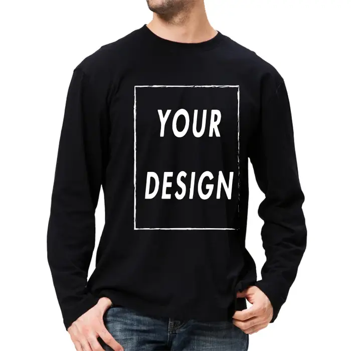 Chemise à manches longues personnalisée taille ue 100% coton faites votre conception Logo texte cadeaux de haute qualité hauts