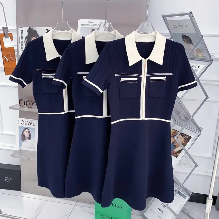 Robe polo à manches courtes pour femmes